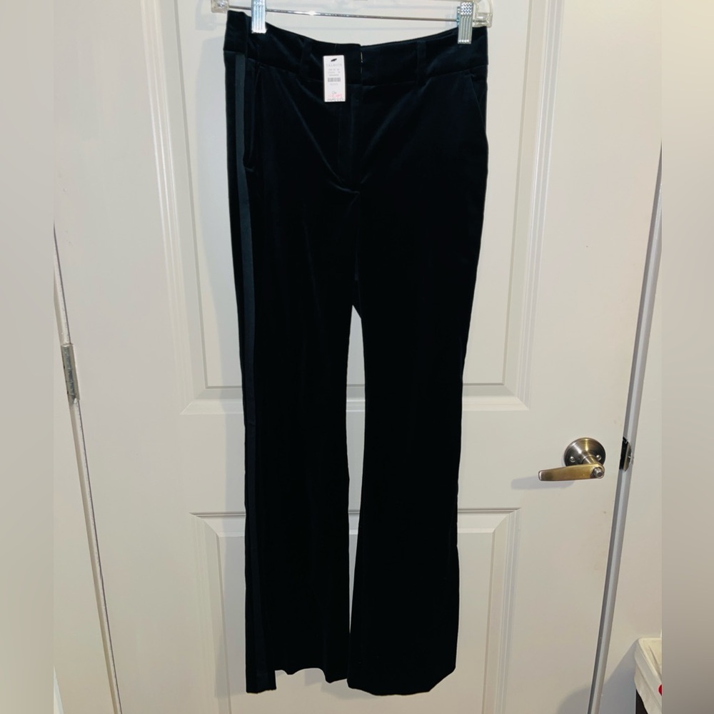 Talbots Deep Black Velvet Pants 0 Petite New with tag